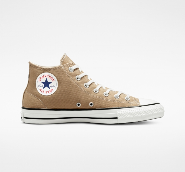 Men's Converse Chuck Taylor All Star Pro Mid Renew Canvas Shoes Khaki / Black | 398-VQRPBY