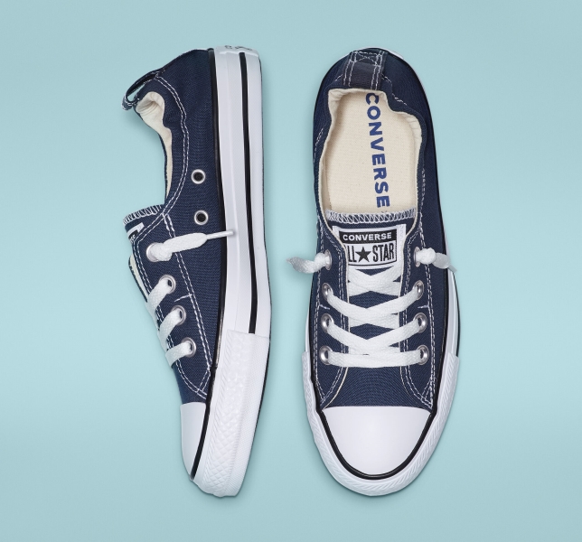 Women's Converse Chuck Taylor All Star Shoreline Canvas Shoes Navy | 634-FXSHBZ
