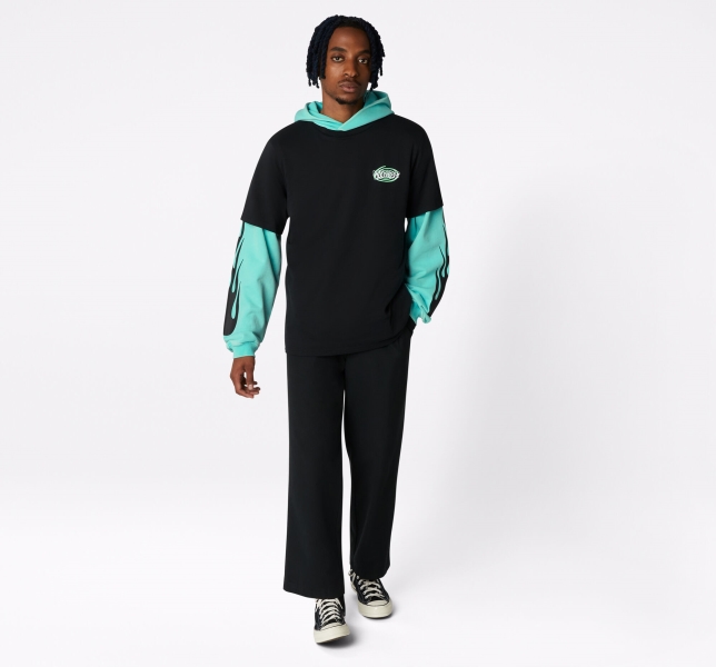 Men's Converse Sticker Graphic T Shirts Black | 601-HJQKIU