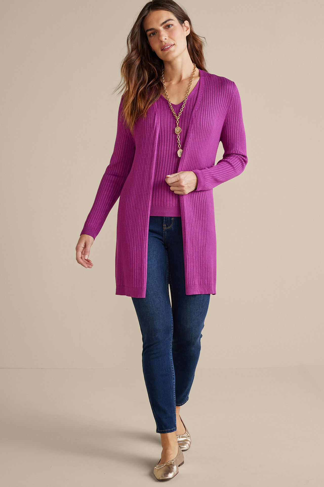 Soft Essential™ Ribbed Long Cardi