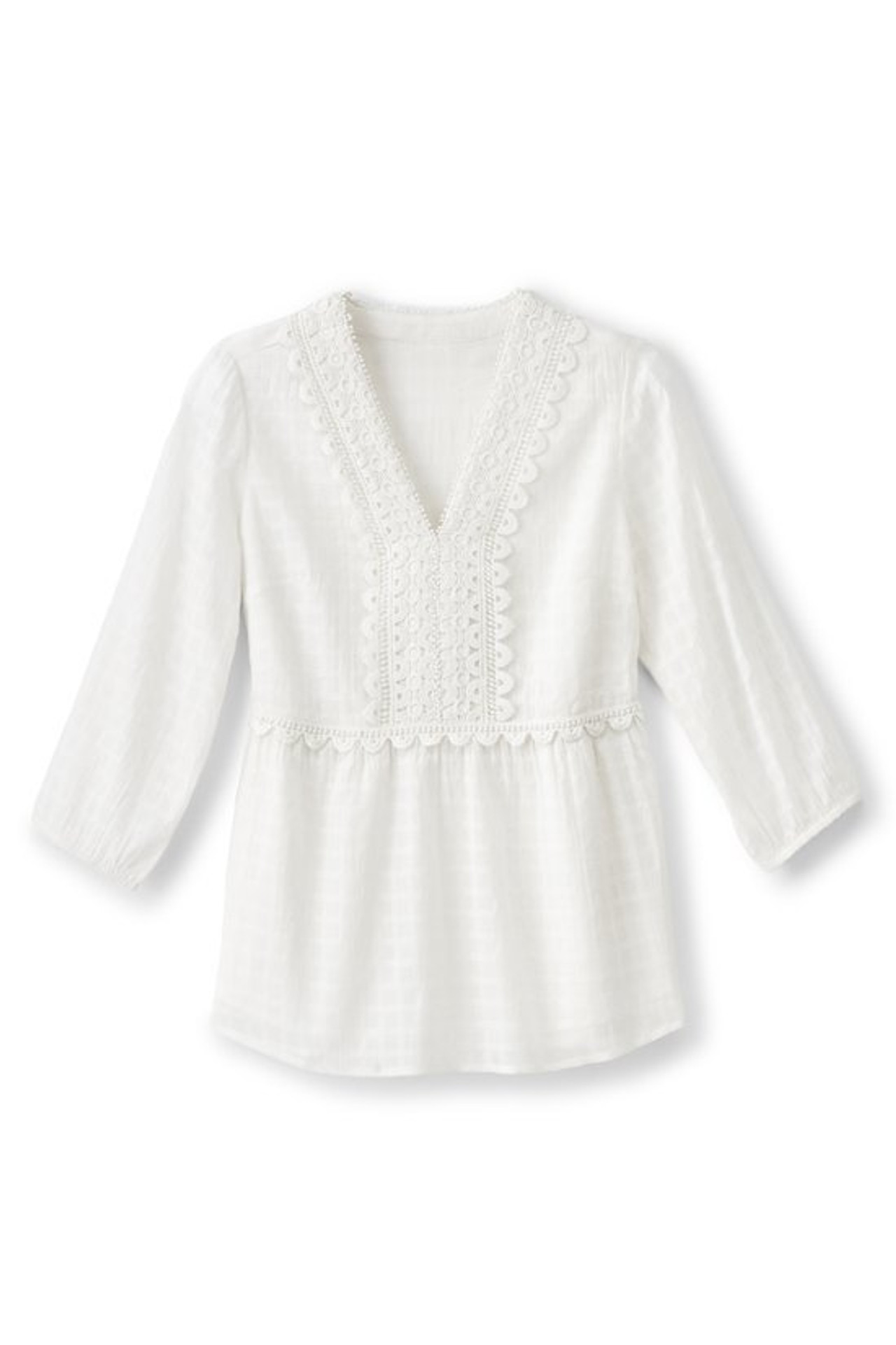 Elodie Windowpane Gauze Top