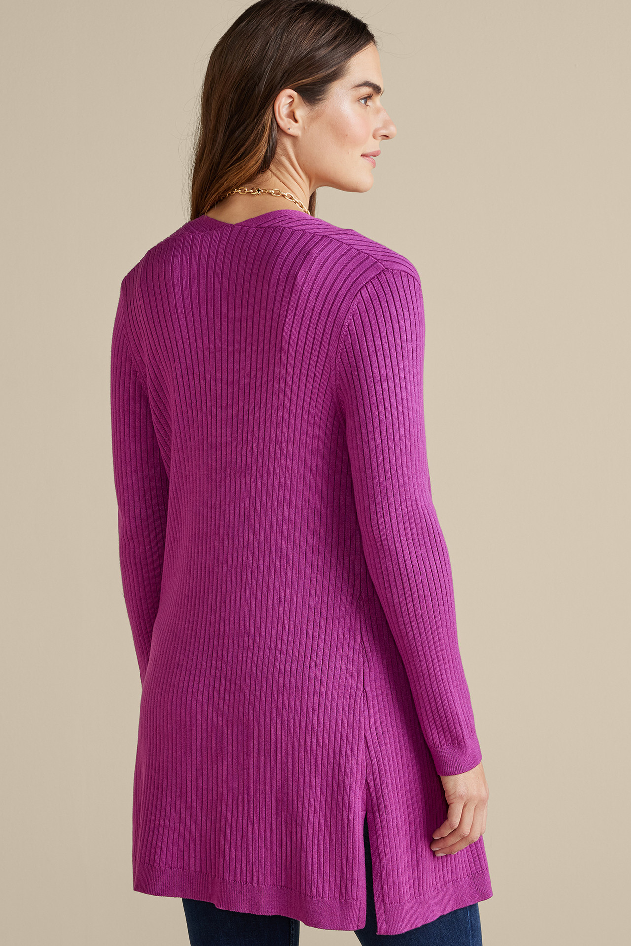 Soft Essential™ Ribbed Long Cardi