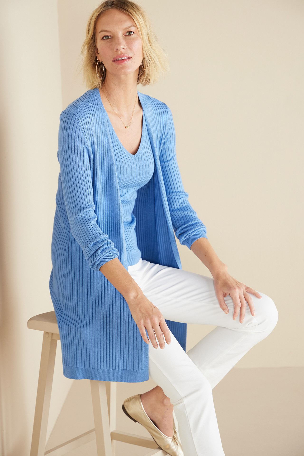 Soft Essential™ Ribbed Long Cardi
