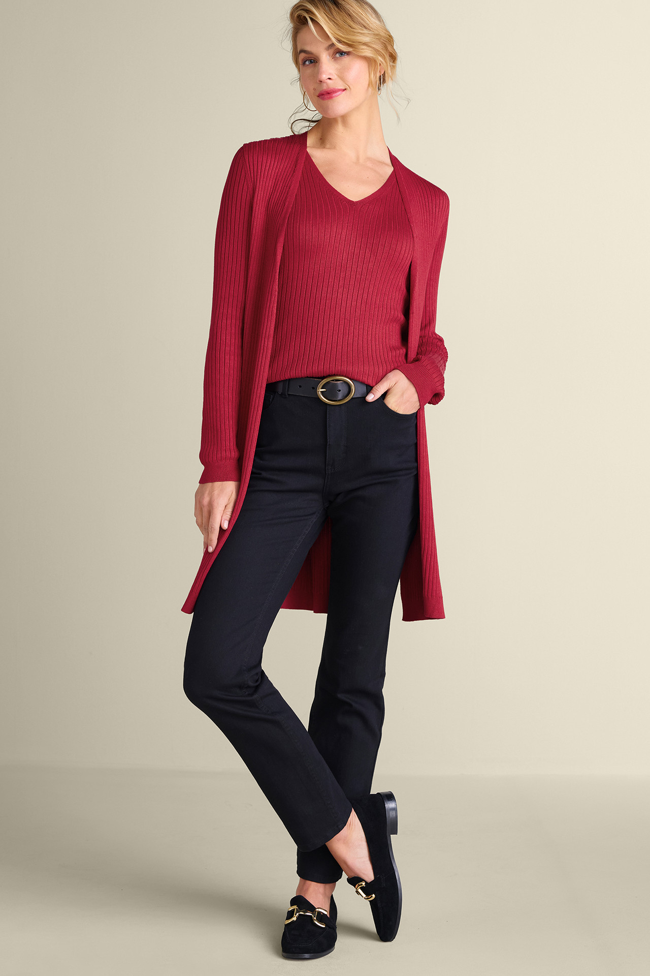 Soft Essential™ Ribbed Long Cardi