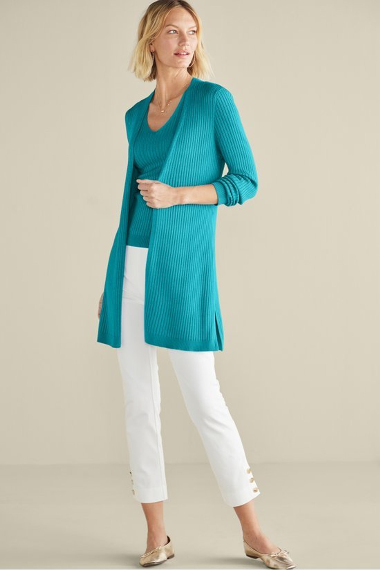 Soft Essential™ Ribbed Long Cardi