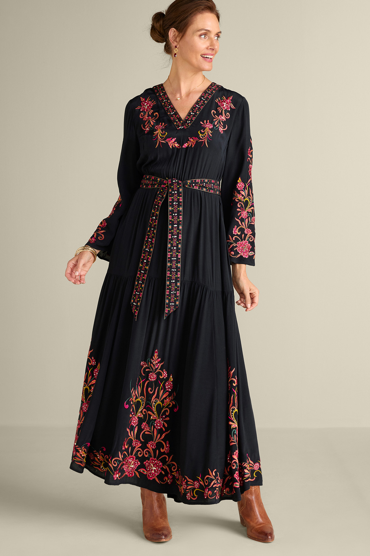 Onyx Embellished Maxi Dress