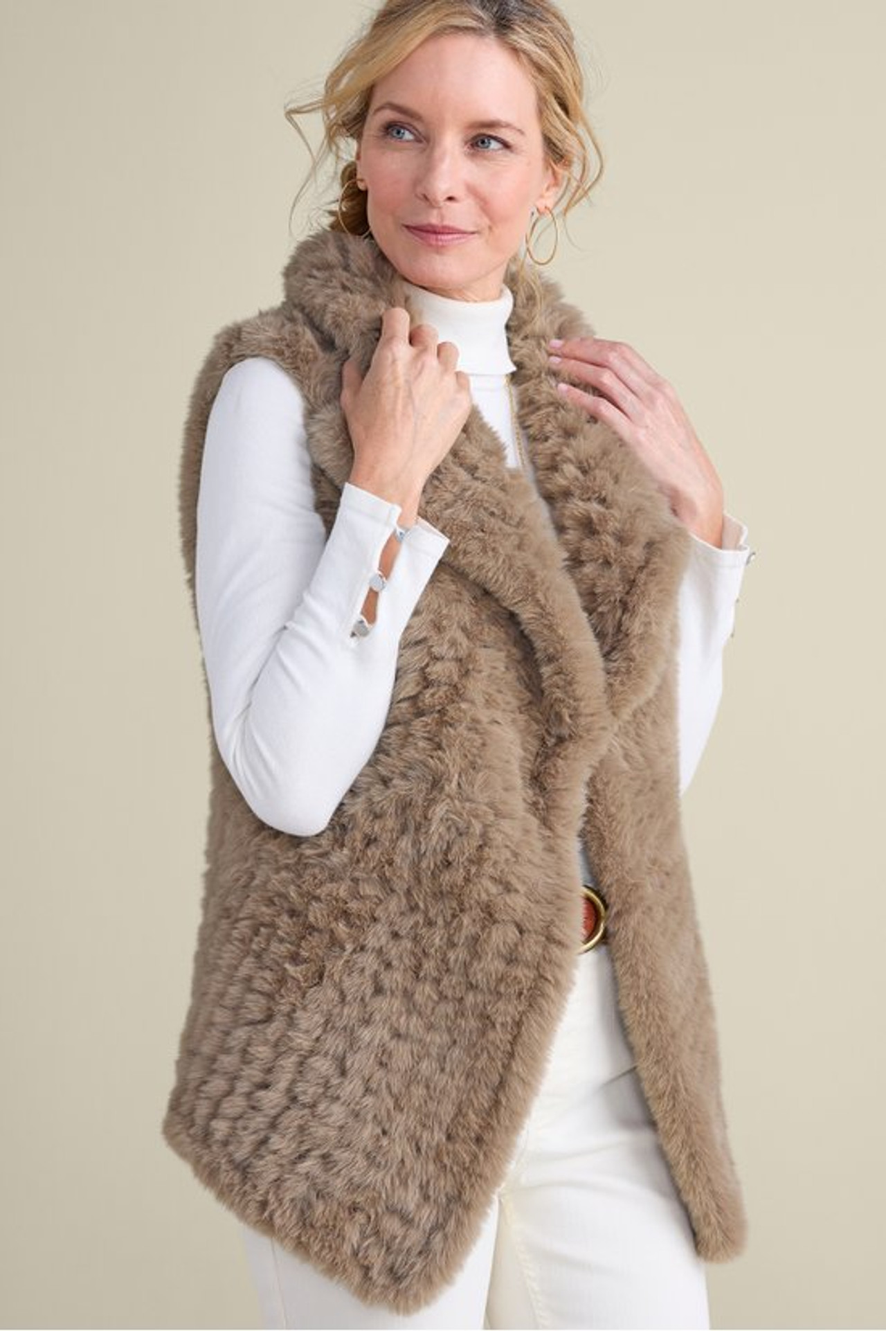 Faux Fur Draped Vest