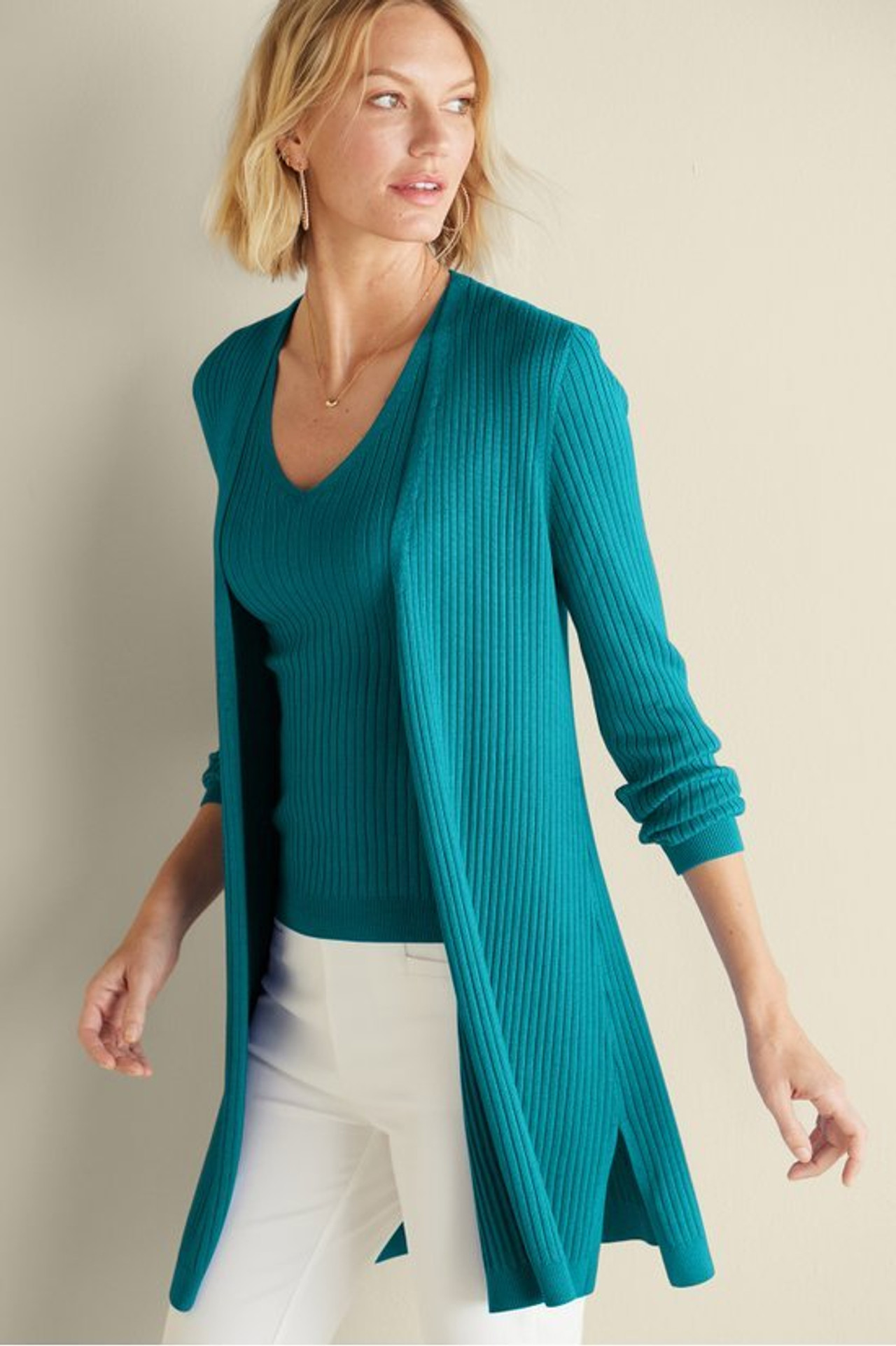 Soft Essential™ Ribbed Long Cardi