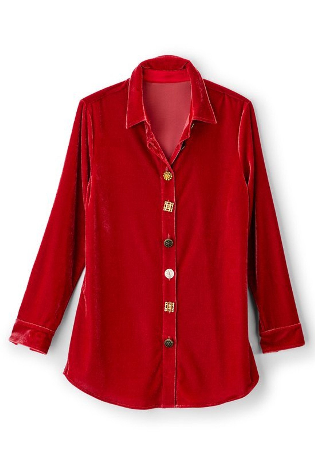 Filigree Velvet Boyfriend Shirt