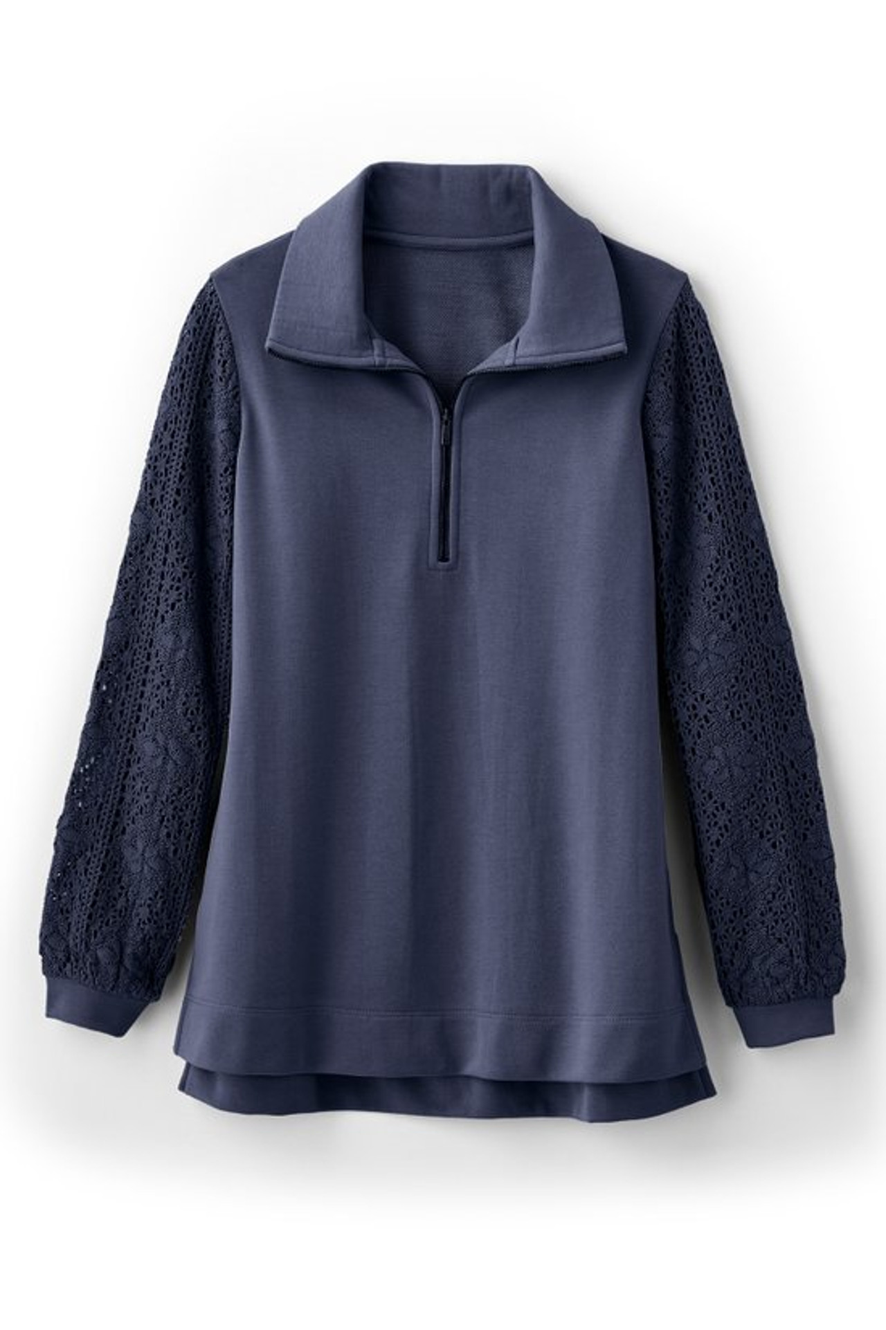 Crochet Sleeve French Terry Tunic