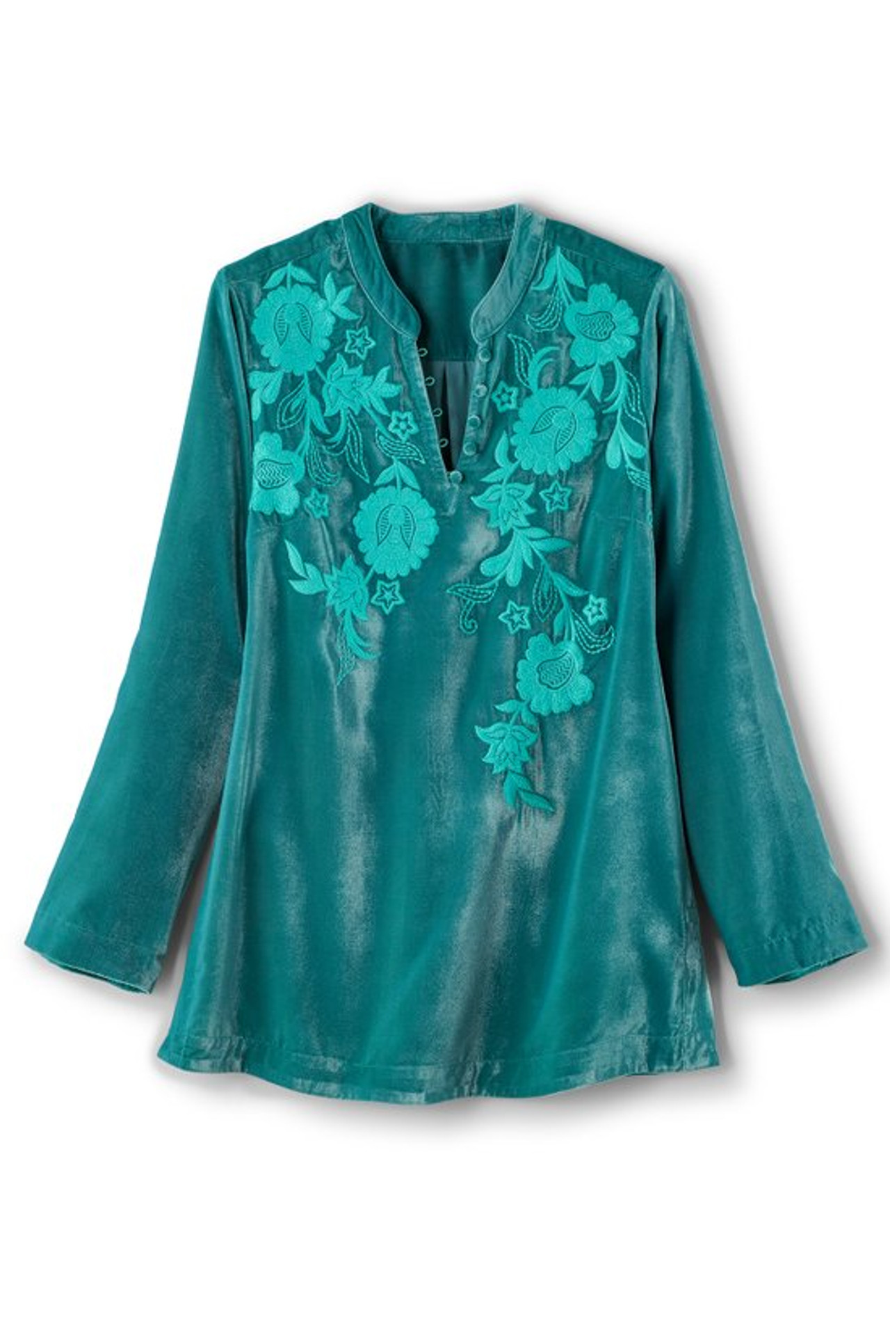 Gilda Embroidered Velvet Tunic