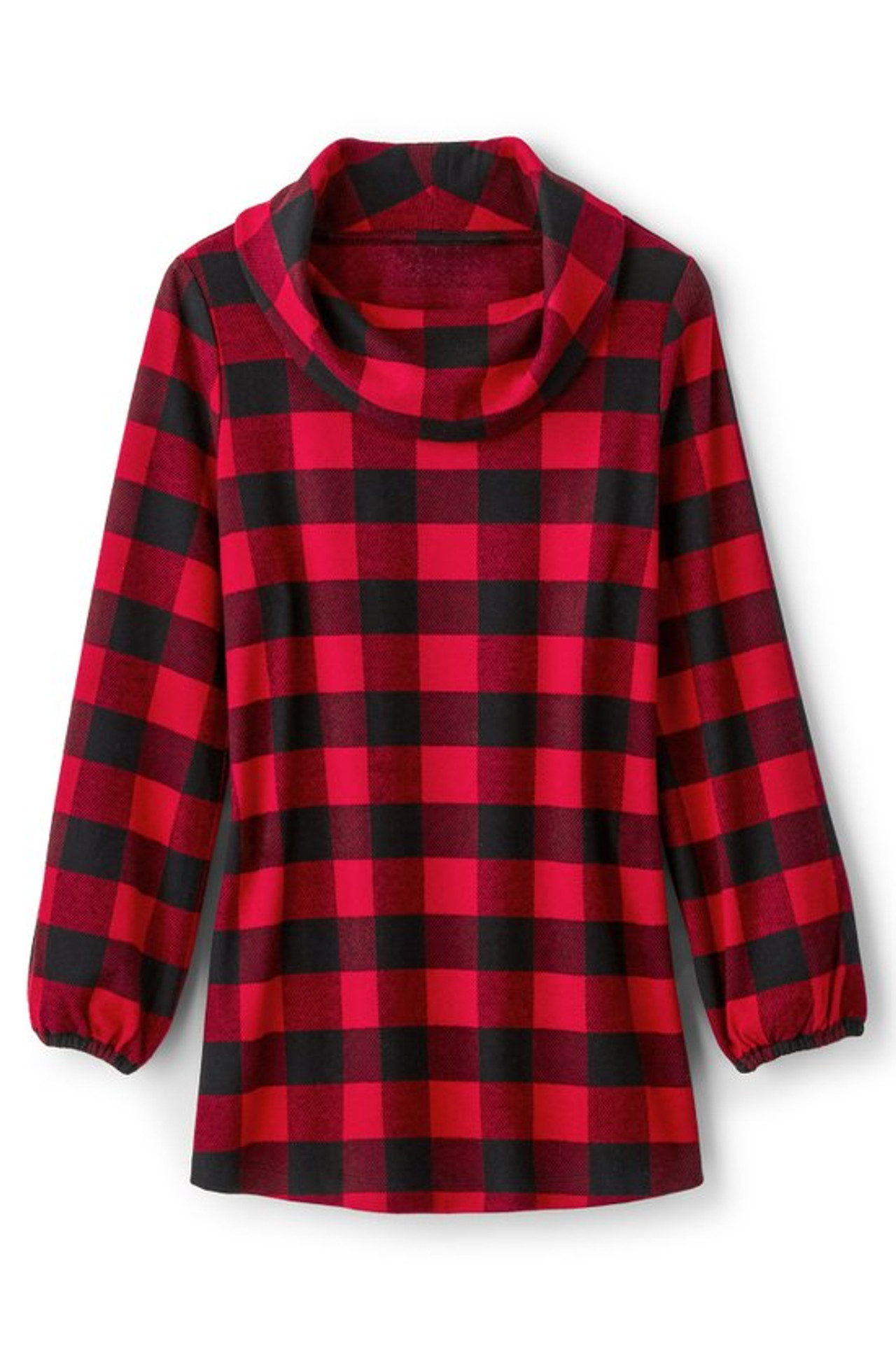 Plaid Perfection Cowl Neck Tunic