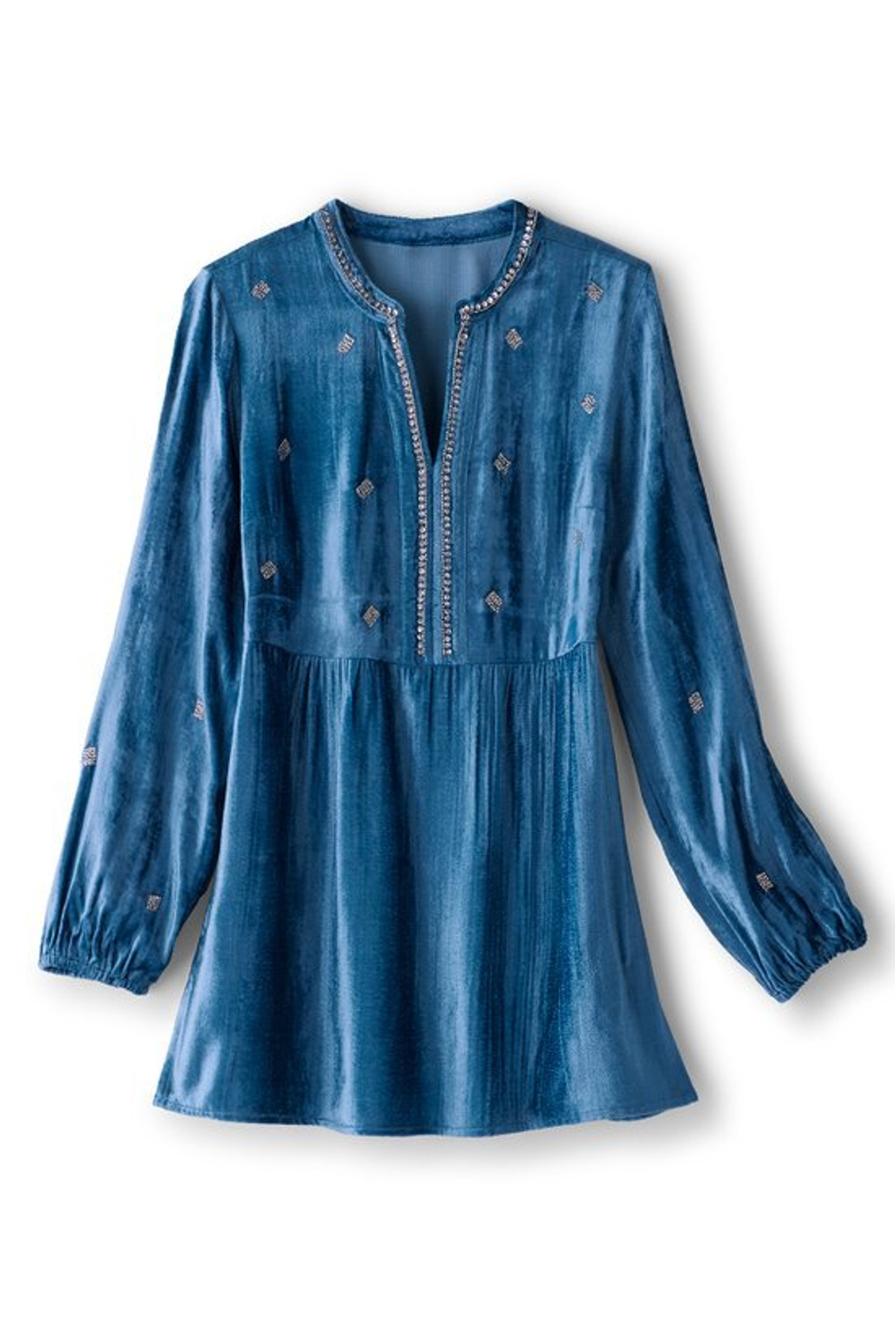 Verna Embellished Velvet Tunic