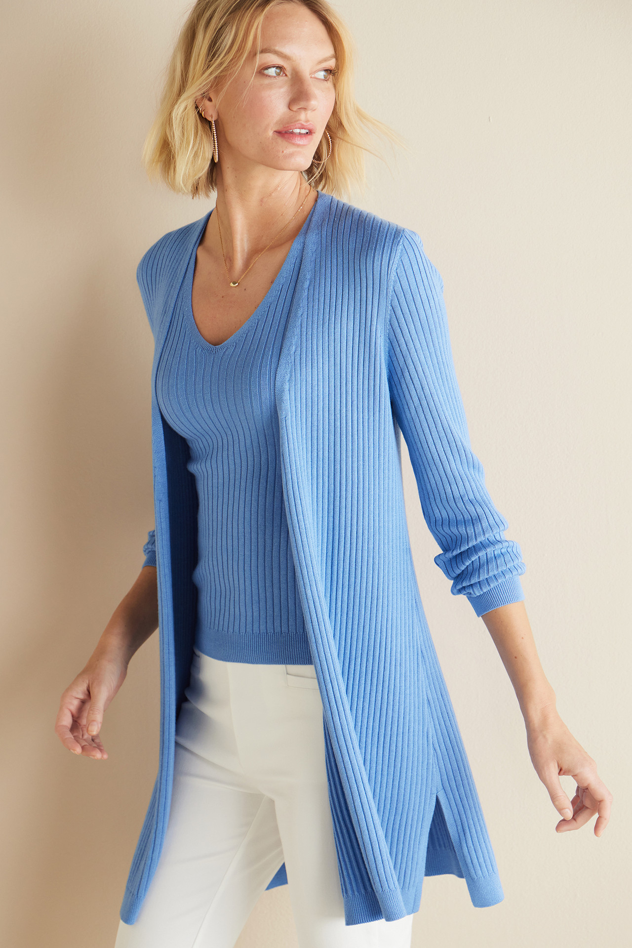 Soft Essential™ Ribbed Long Cardi