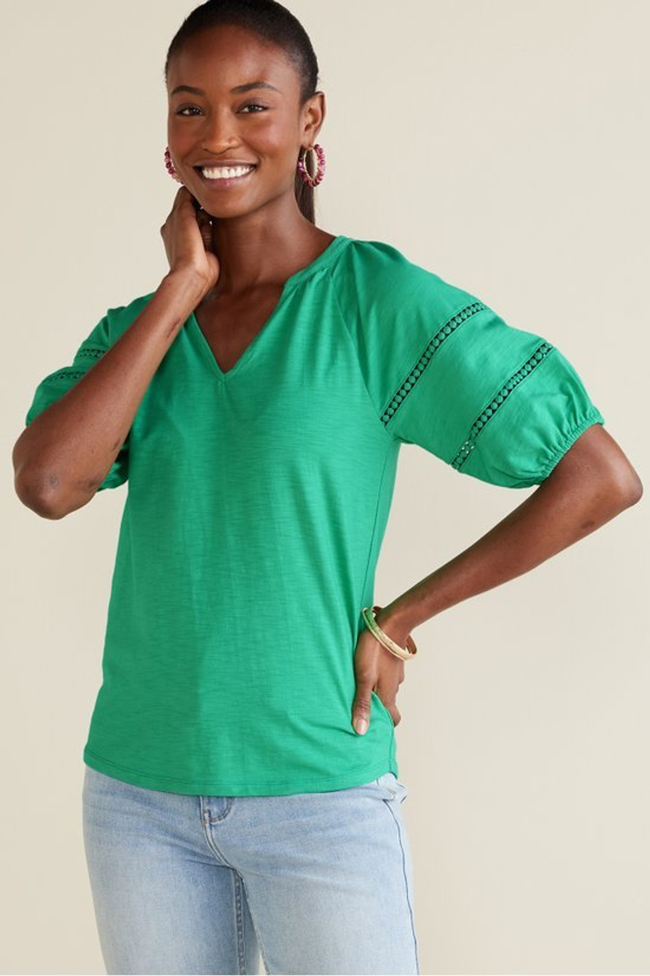 Heidi Supima® Puff Sleeve Tee