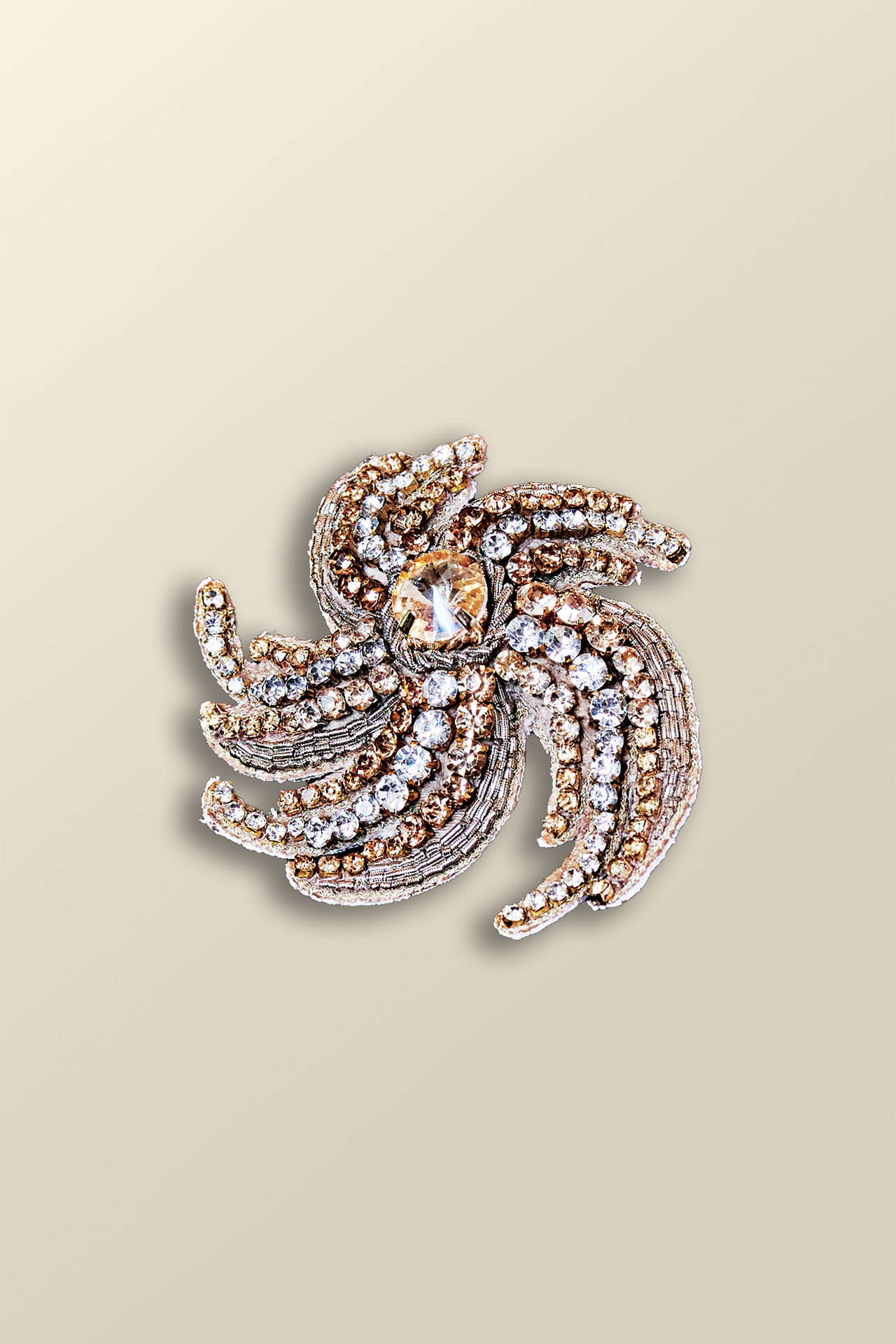 Swirl Around Burst Brooch