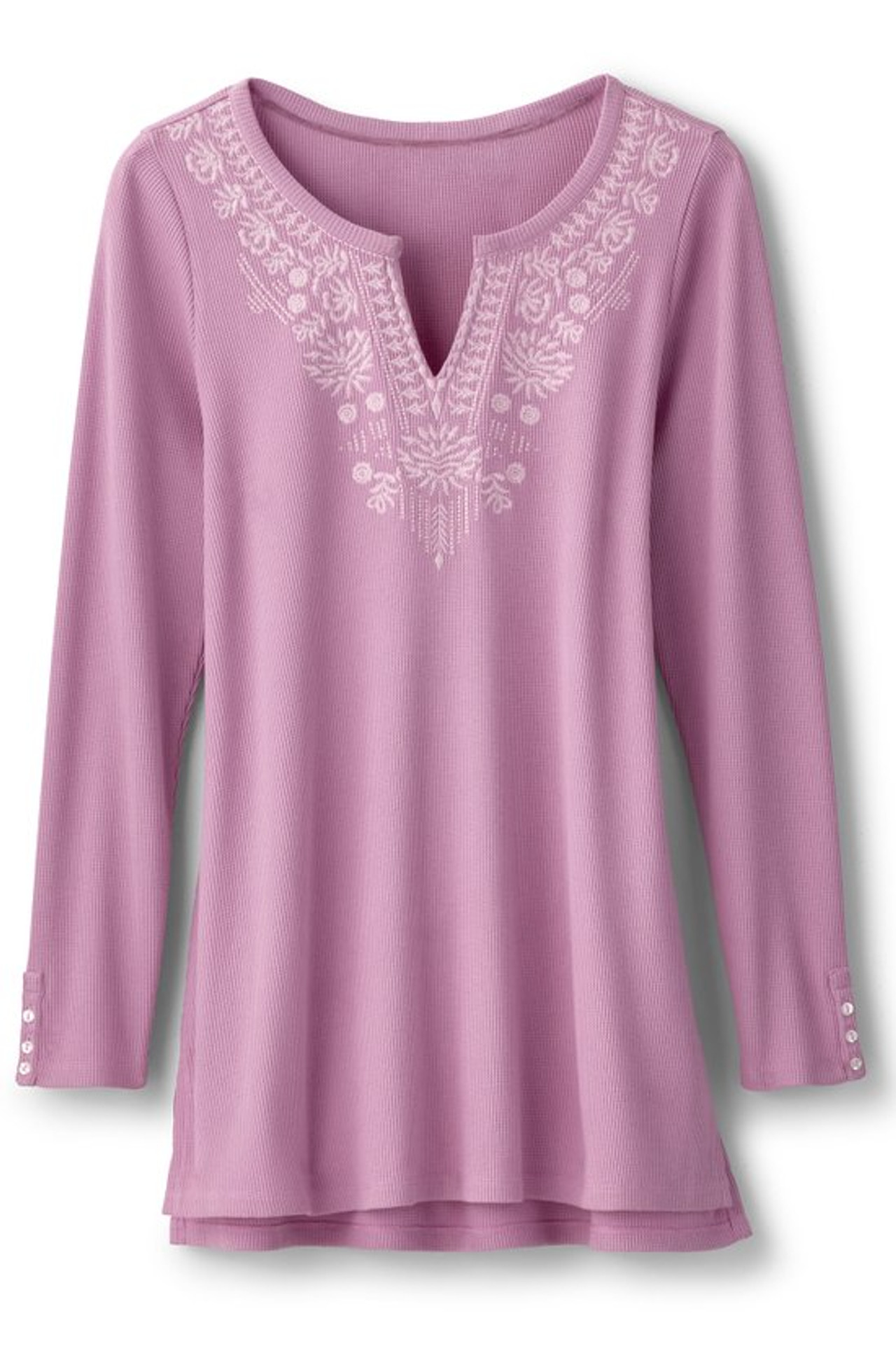 Mya Embroidered Waffle Tunic