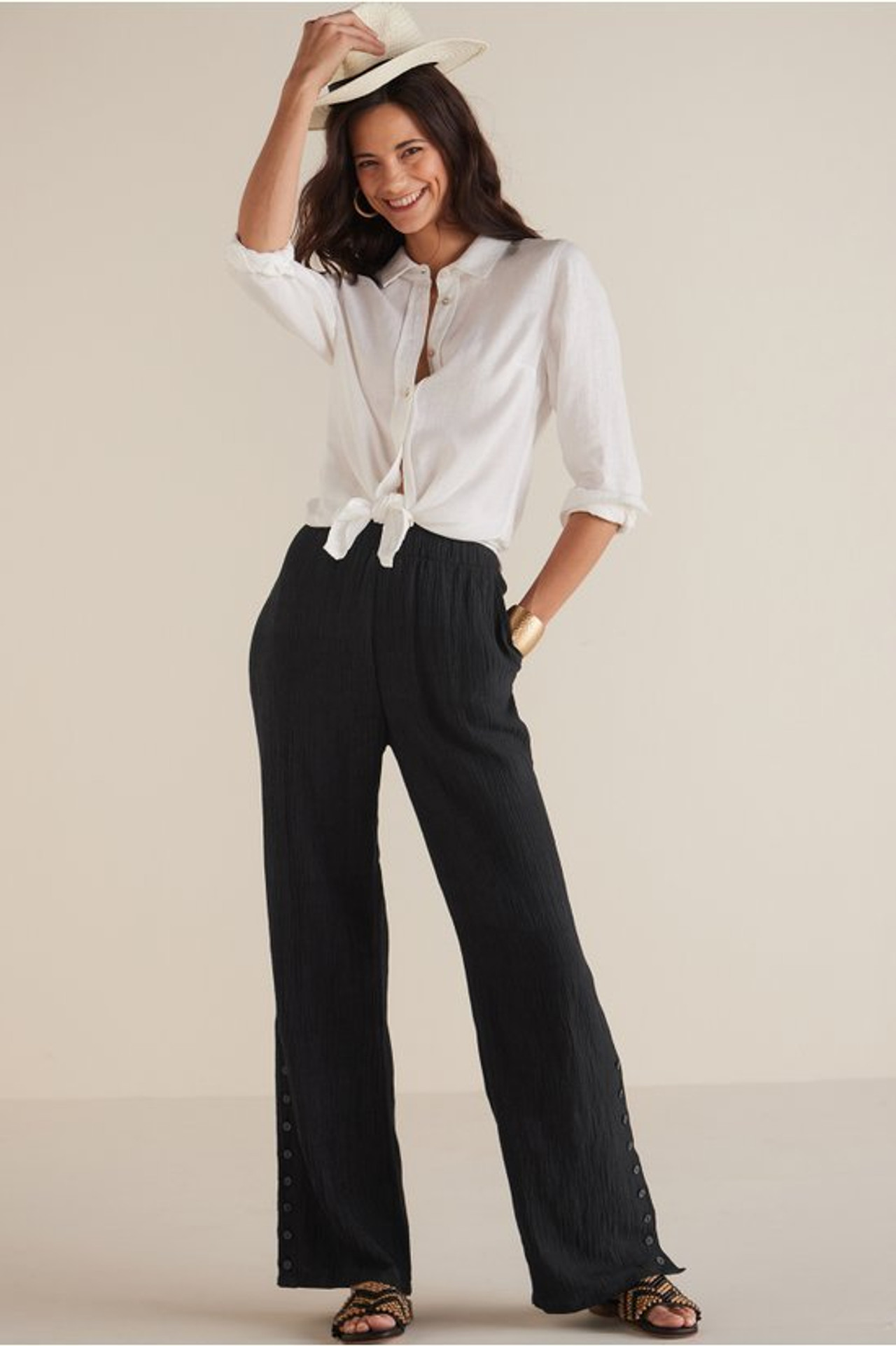 Oceo Gauze Wide-Leg Pants