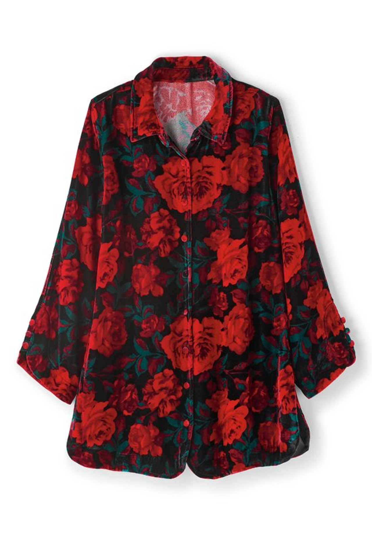 Icon Silk Velvet Poets Tunic Shirt