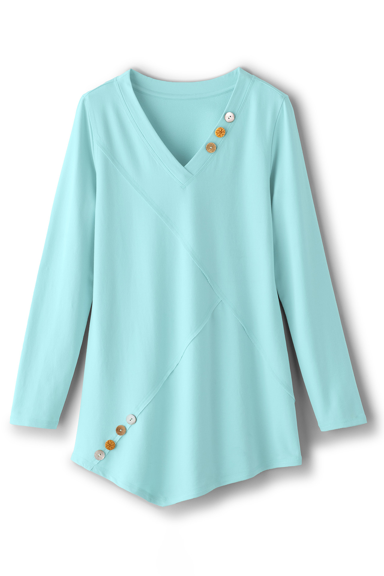 Dove French Terry Asymmetrical Tunic