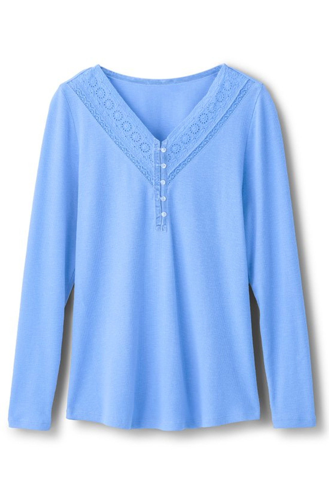 Cindy Lace Trim Slub Knit Top