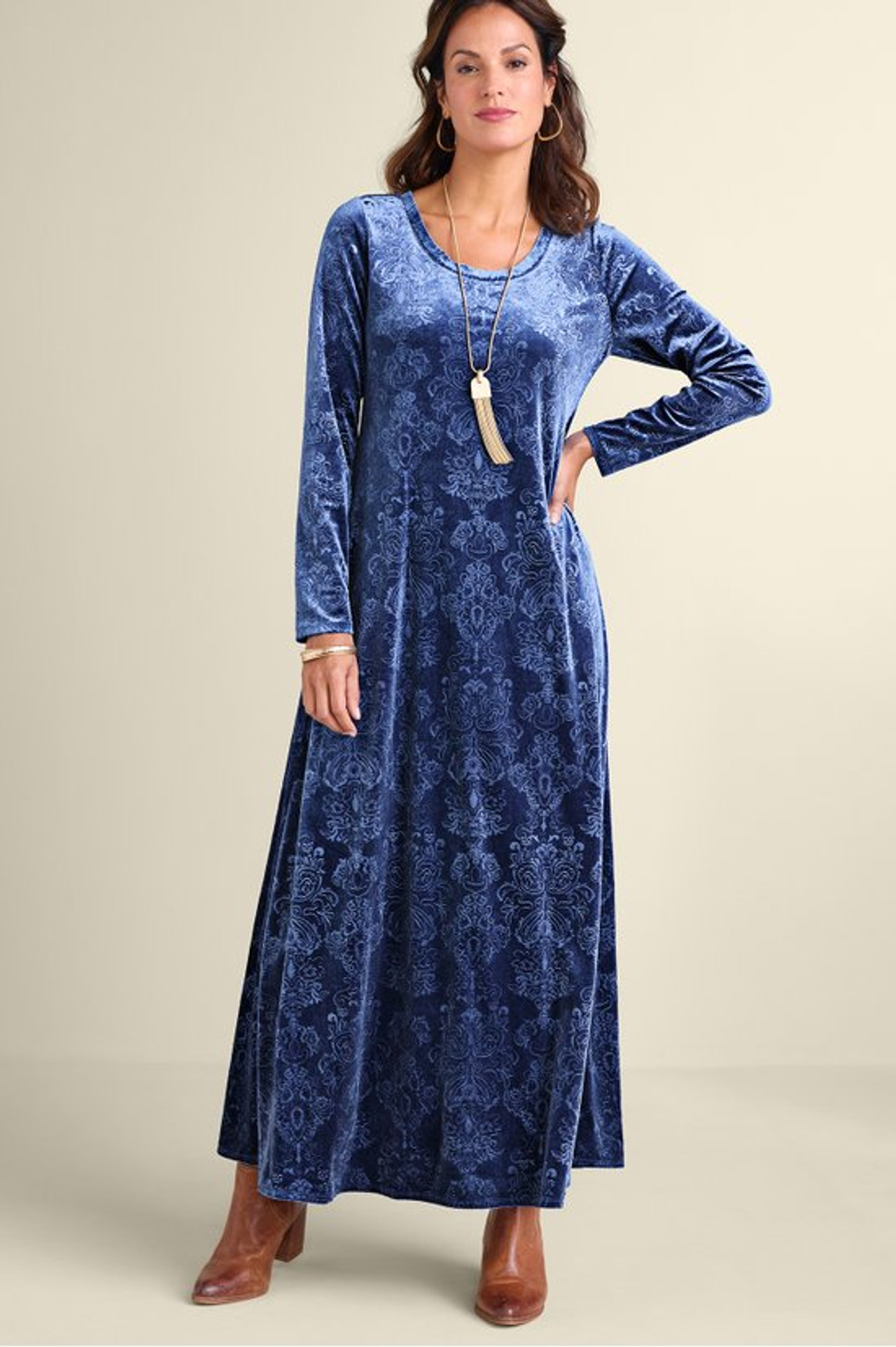 Santiago Embossed Velvet Dress