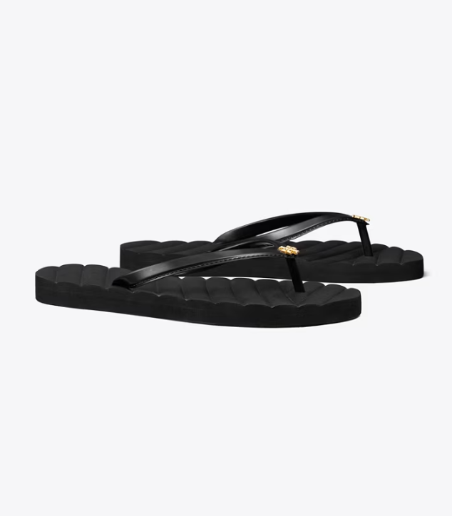 Women's Tory Burch Kira Flip Flops Black | CRKLPN-584 - Tory Burch Outlet Sale