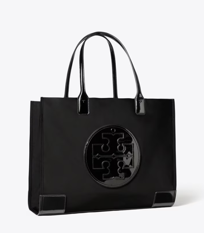 Women's Tory Burch Ella Patent Handbag Black | XEPDHY-608 - Tory Burch Outlet Sale