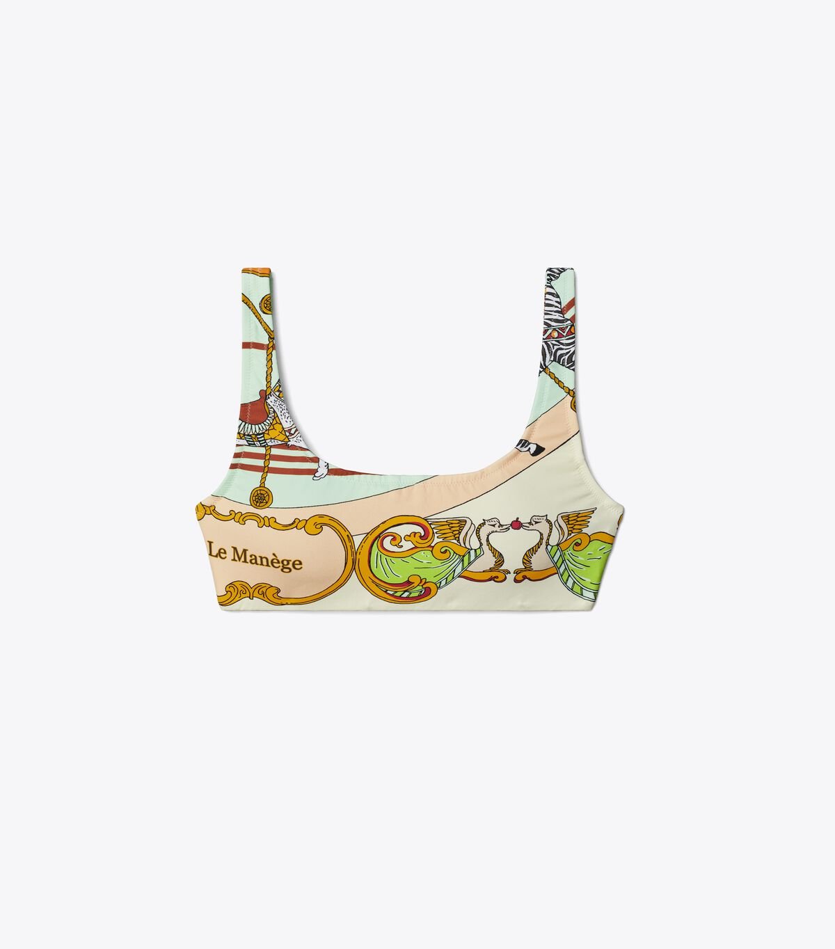 Women's Tory Burch Printed Scoop-back Bras Cream | UWMPHX-965 - Tory Burch Outlet Sale