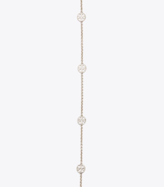 Women's Tory Burch Miller Delicate Necklace Silver | XEIZMR-961 - Tory Burch Outlet Sale