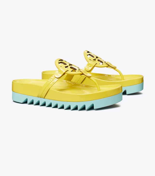 Women's Tory Burch Miller Cloud Lug Sandals Yellow | IRCVES-312 - Tory Burch Outlet Sale