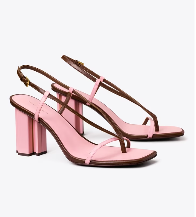 Women's Tory Burch T Stamp Heels Sandals Pink | LPHYQR-426 - Tory Burch Outlet Sale