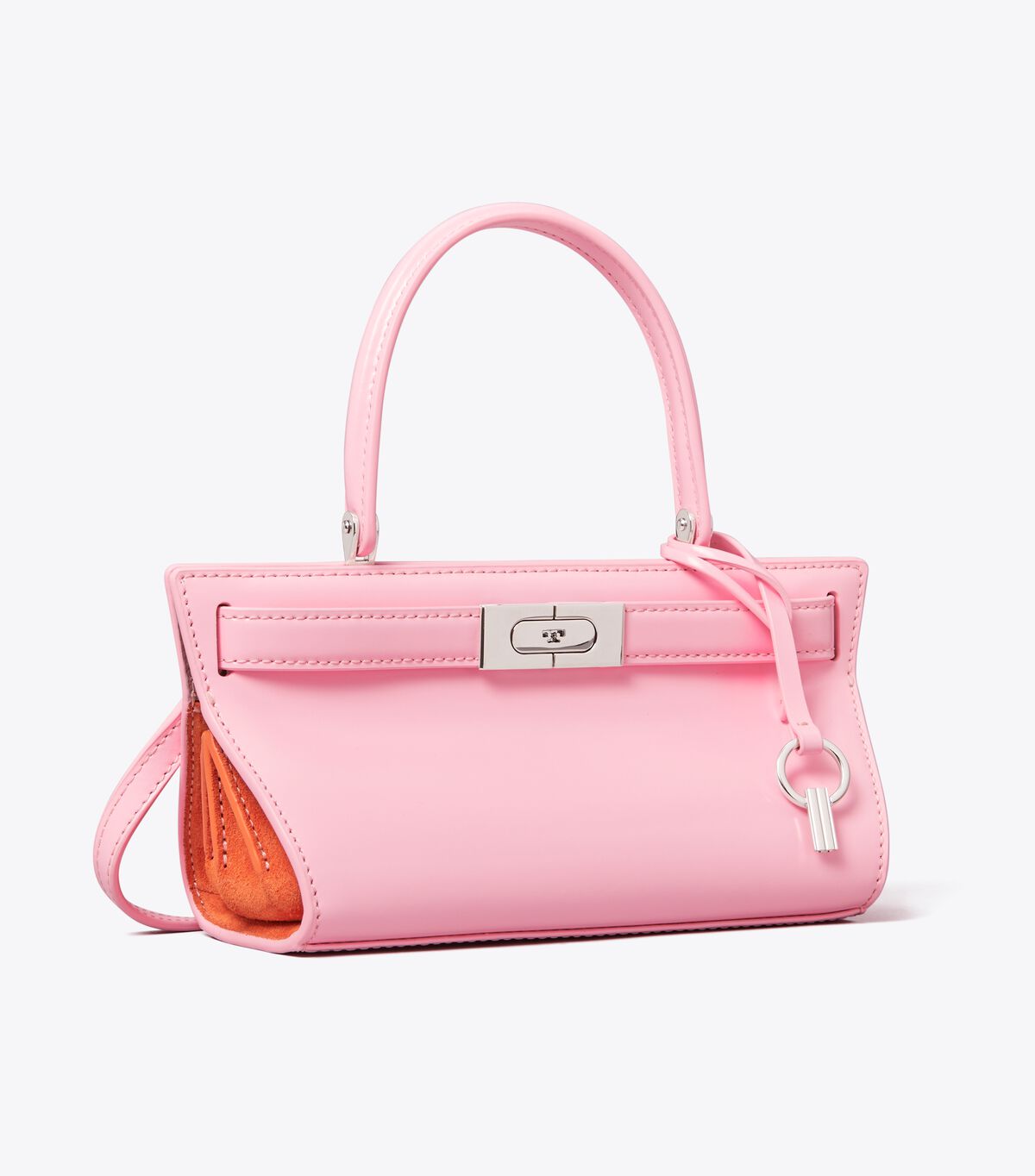 Women's Tory Burch Petite Lee Radziwill High-shine Crossbody Bags Pink | AIHKLV-873 - Tory Burch Outlet Sale