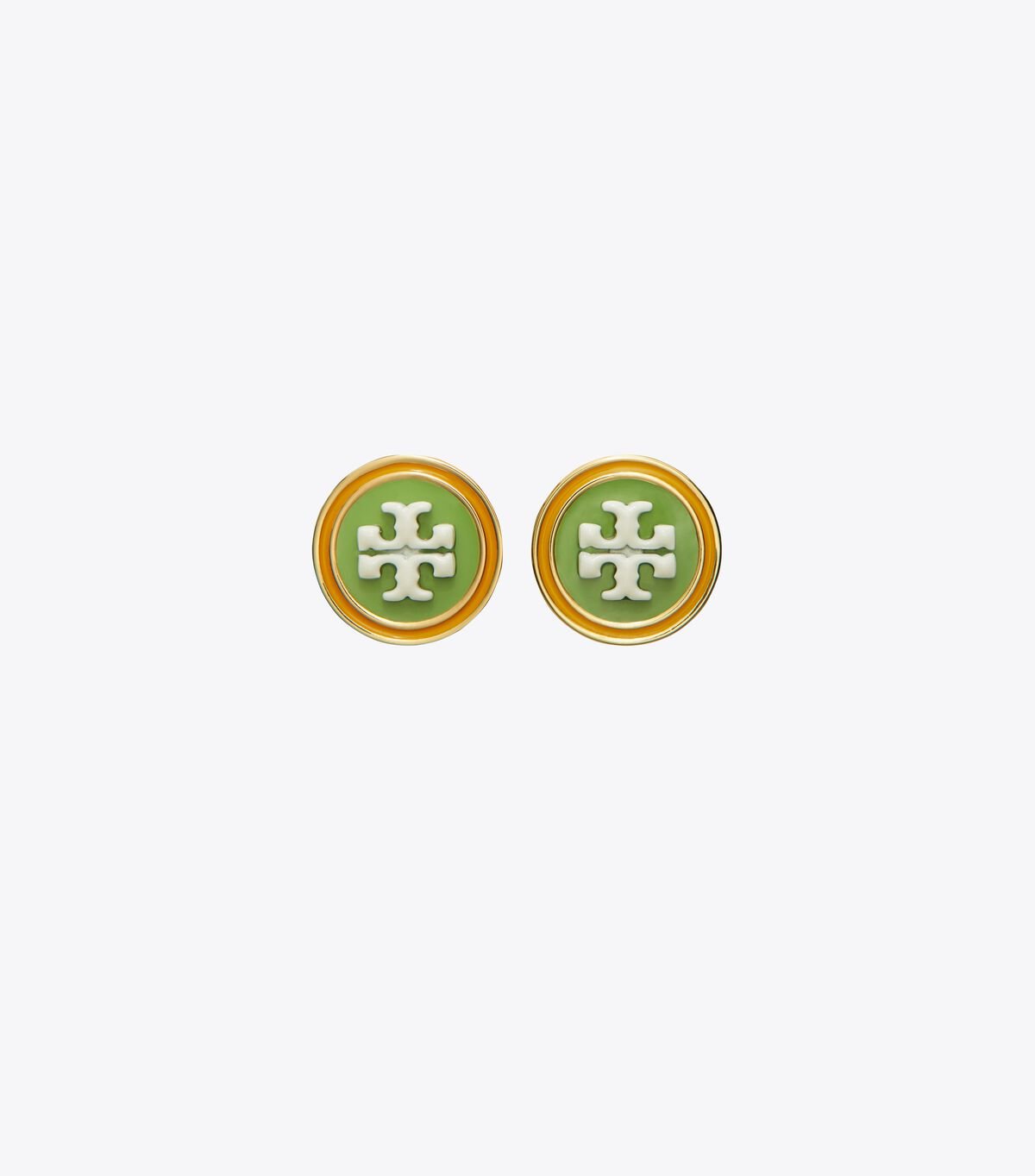 Women's Tory Burch Kira Enamel Circle-stud Earrings Gold / Green | QGDXIW-034 - Tory Burch Outlet Sale