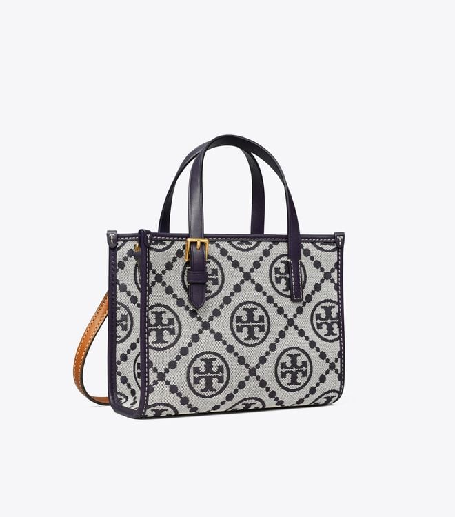 Women's Tory Burch Mini T Monogram Square Tote Bags Navy | ALGSBW-520 - Tory Burch Outlet Sale