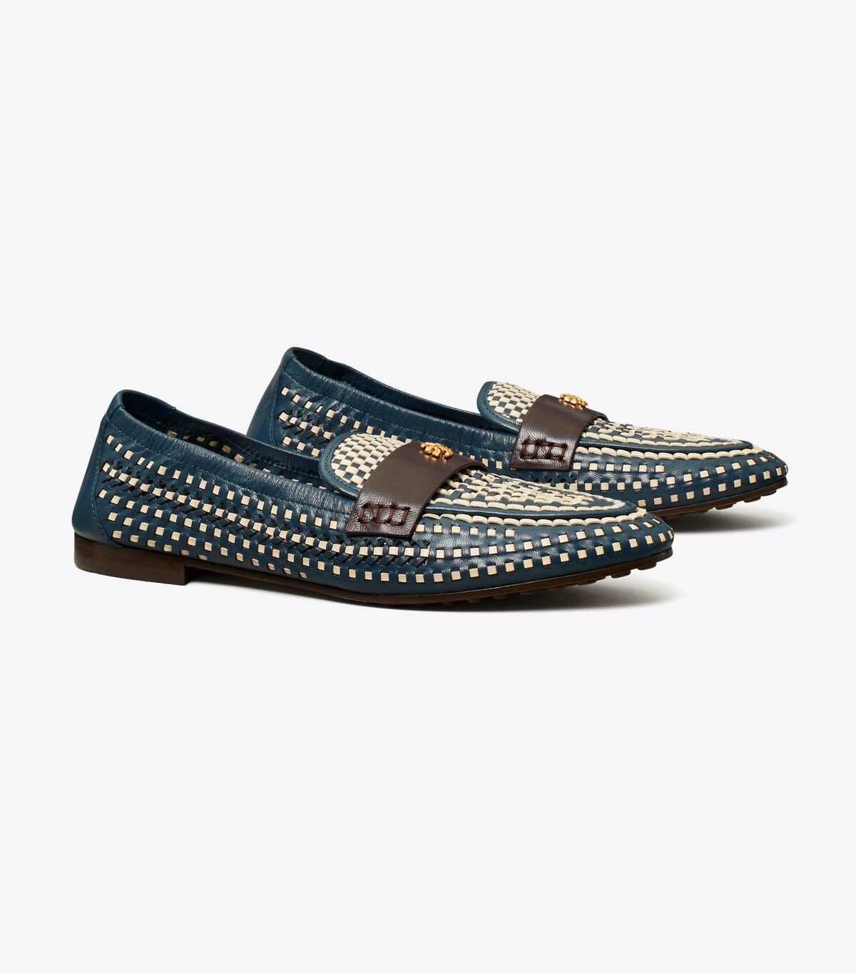 Women's Tory Burch Woven Loafers Navy | JVLUTS-856 - Tory Burch Outlet Sale