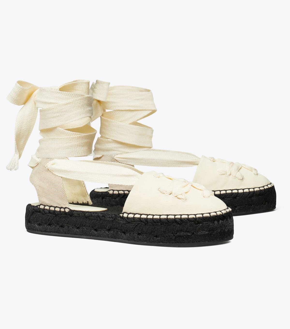 Women's Tory Burch Ribbon Espadrille Beige | PAQRZU-453 - Tory Burch Outlet Sale