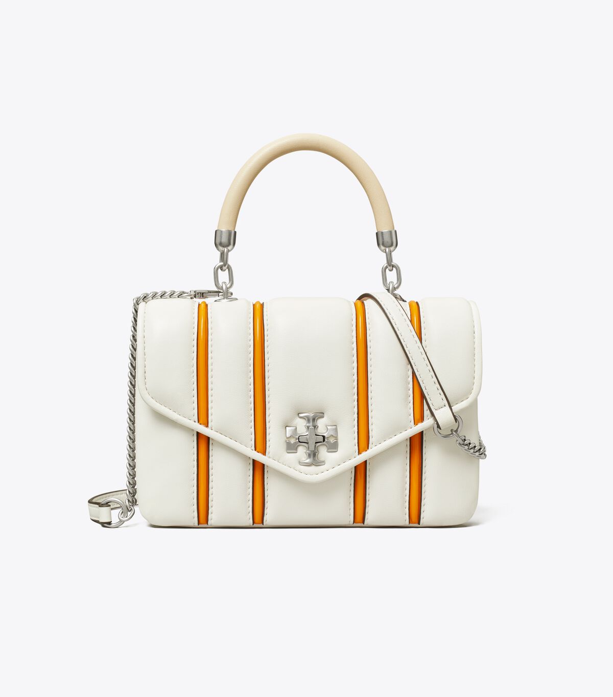 Women's Tory Burch Mini Kira Bombé Stripe Top- Handbag Orange | GLKJSE-418 - Tory Burch Outlet Sale