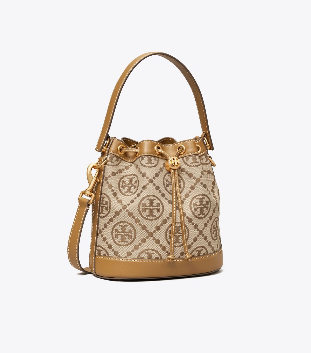 Women's Tory Burch T Monogram Jacquard Bucket Bags Beige | QRYAXF-804 - Tory Burch Outlet Sale