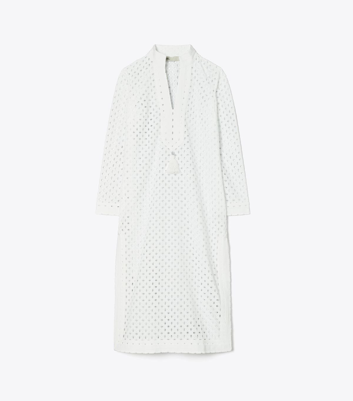 Women's Tory Burch Eyelet Mid-length Tory Tunic Dress White | BMIPRU-710 - Tory Burch Outlet Sale