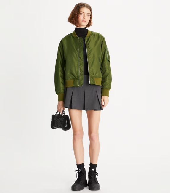 Women's Tory Burch Reversible Nylon Twill Jackets Olive | IZGLEK-073 - Tory Burch Outlet Sale