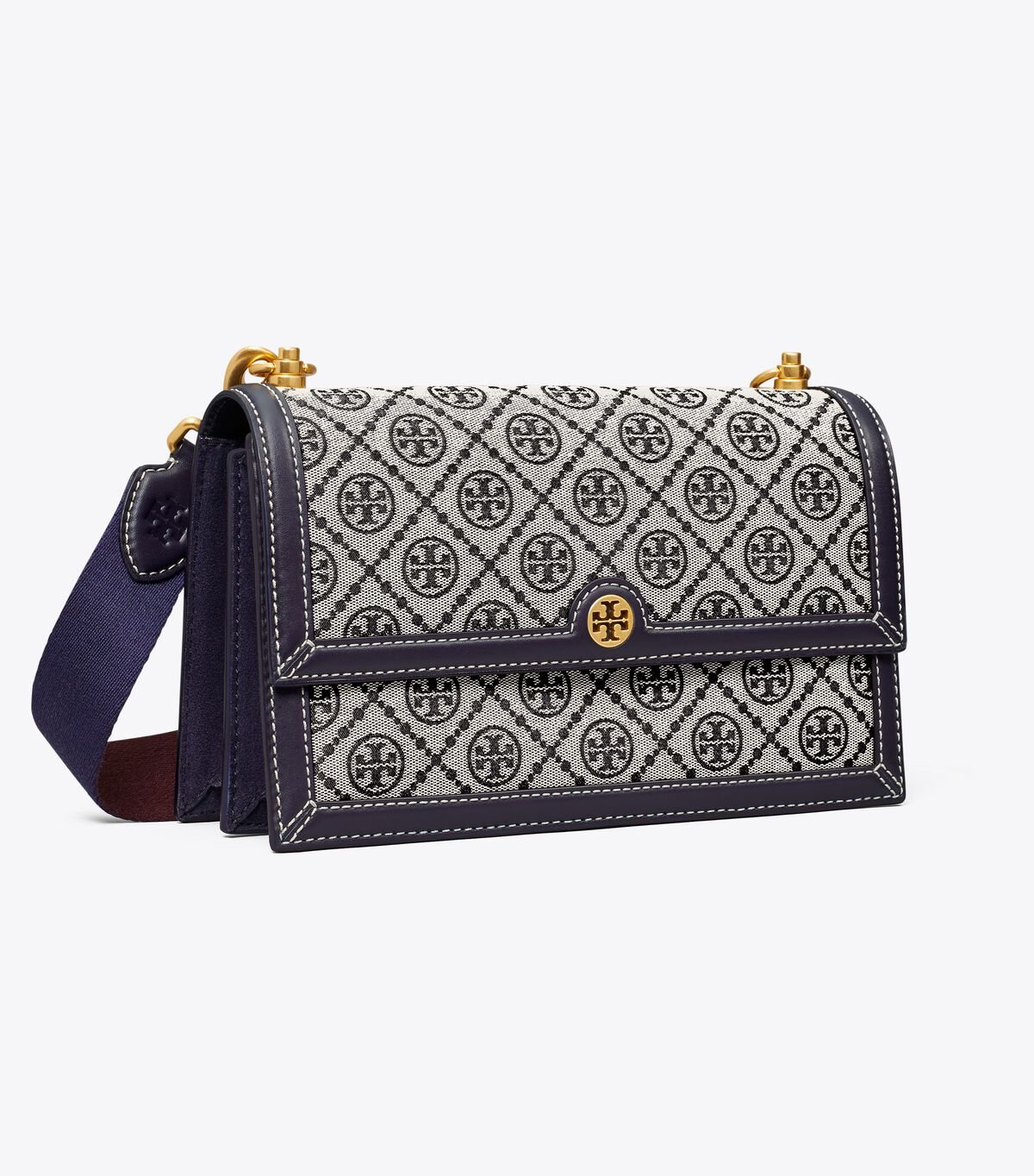 Women's Tory Burch T Monogram Shoulder Bags Navy | CKZRYP-938 - Tory Burch Outlet Sale