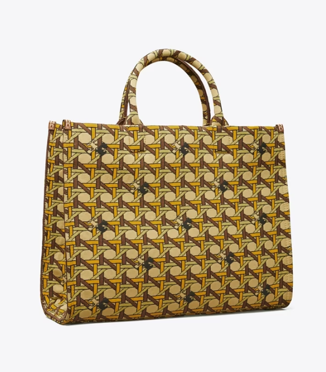 Women's Tory Burch Square Knit Handbag Yellow / Brown | OBUVMC-743 - Tory Burch Outlet Sale