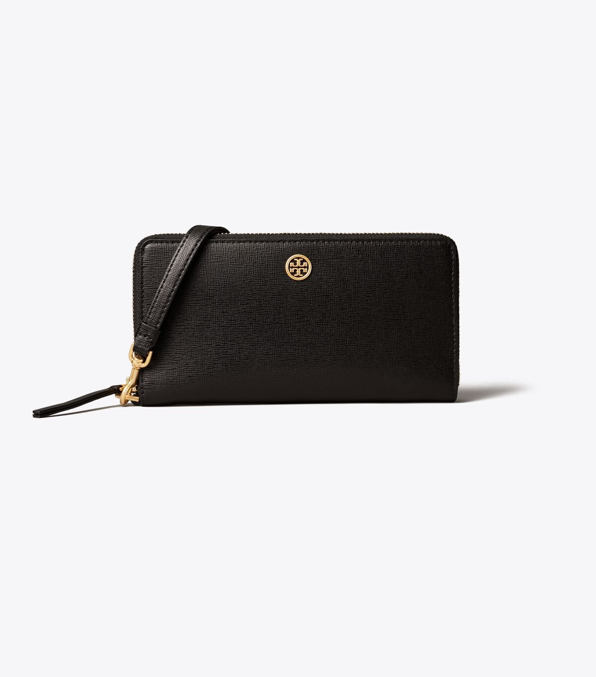 Women's Tory Burch Robinson Zip Continental Wallets Black | VFQDZH-860 - Tory Burch Outlet Sale
