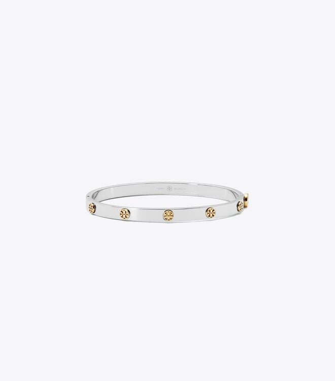 Women's Tory Burch Miller Stud Hinge , 5mm Bracelet Silver / Gold | YKEWLQ-309 - Tory Burch Outlet Sale