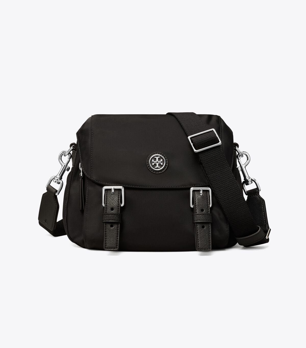 Women's Tory Burch Nylon Small Messenger Mini Bags Black | HFDRTP-795 - Tory Burch Outlet Sale