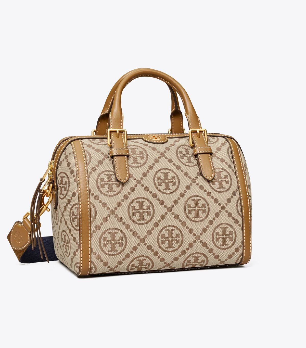 Women's Tory Burch T Monogram Barrel Satchel Bags Beige | UWHNXQ-537 - Tory Burch Outlet Sale