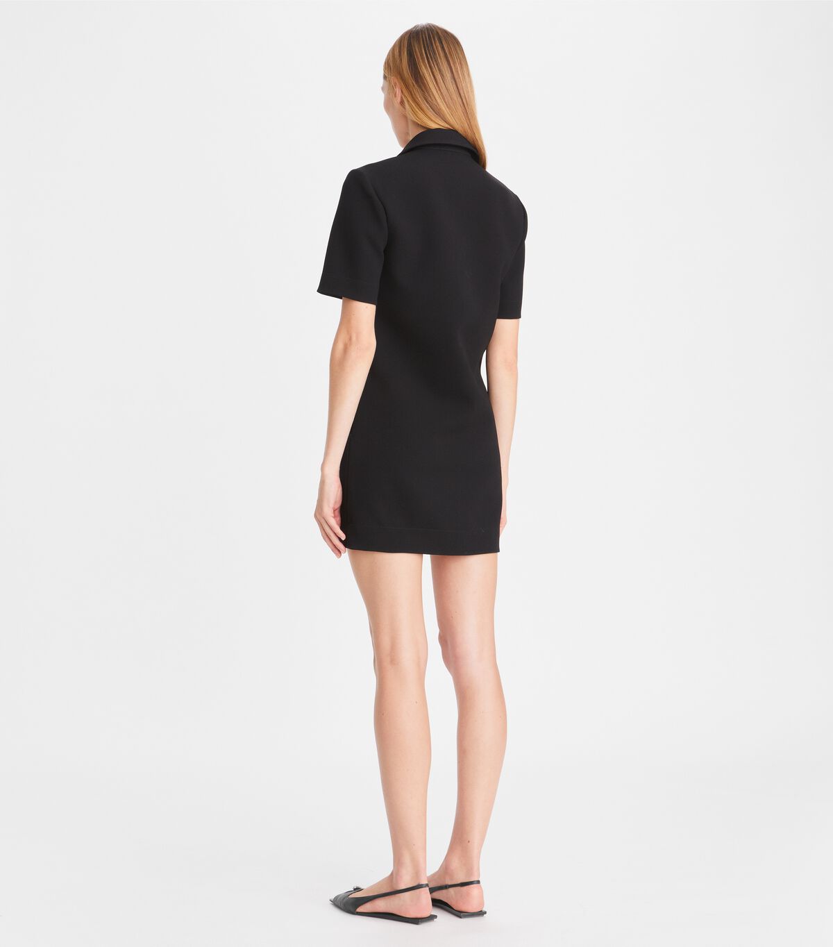 Women's Tory Burch Crepe Polo Dress Black | ZAKCQB-732 - Tory Burch Outlet Sale