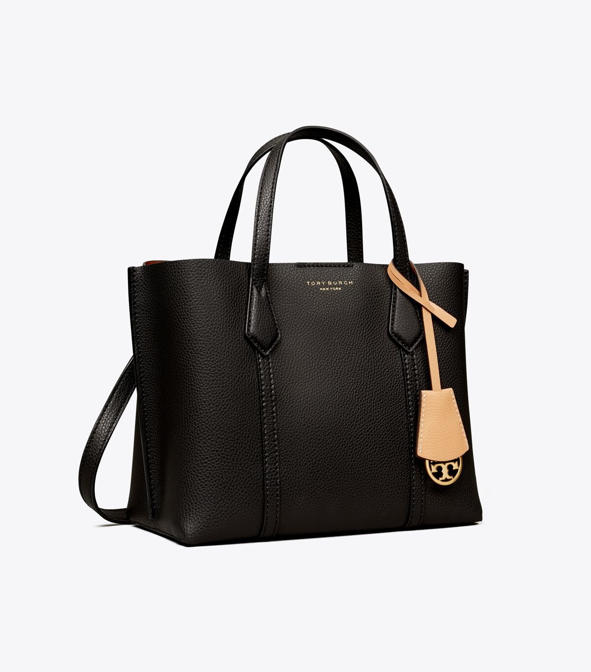 Women's Tory Burch Small Perry Triple-compartment Tote Bags Black | HTSMEQ-625 - Tory Burch Outlet Sale