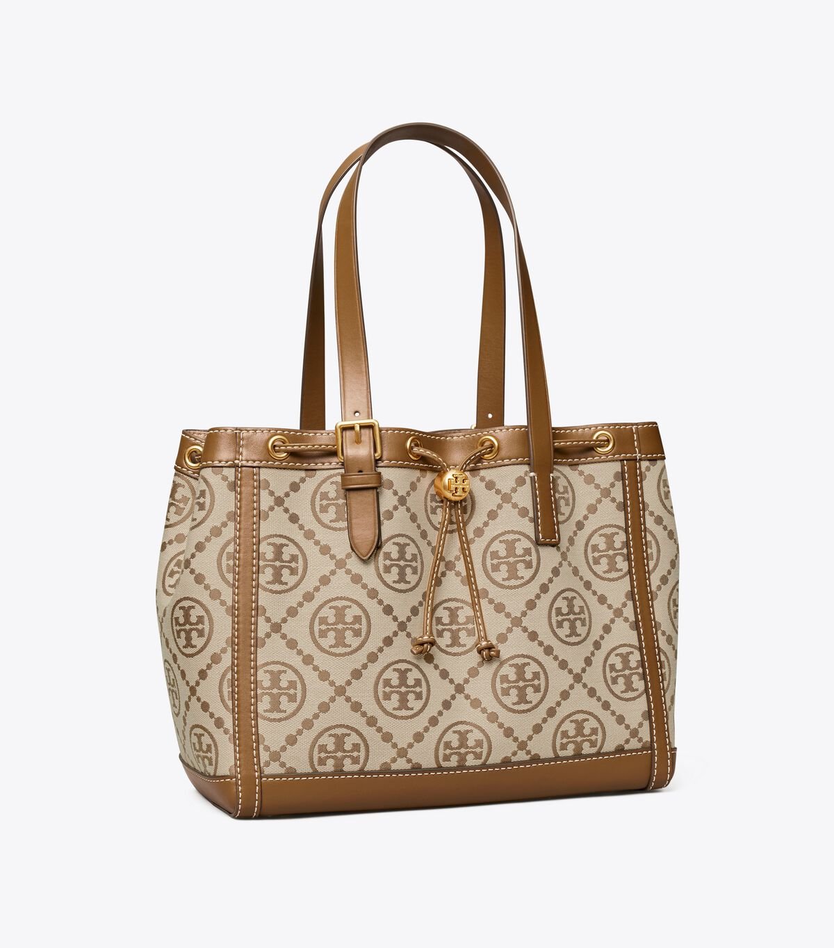 Women's Tory Burch T Monogram Jacquard Small Tote Bags Brown | ZXWJVI-508 - Tory Burch Outlet Sale